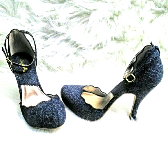 (NEW)! Cute! Blue Denim Heel! - Picture 7 of 8